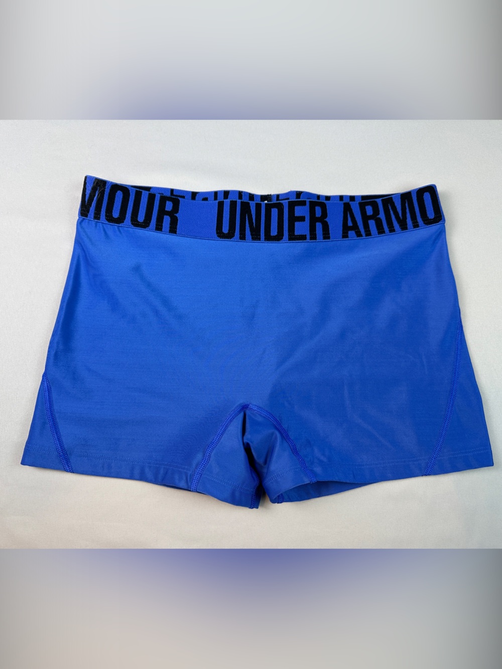 Under Armour Women’s Running Shorts Compression Fitted Periwinkle Logo